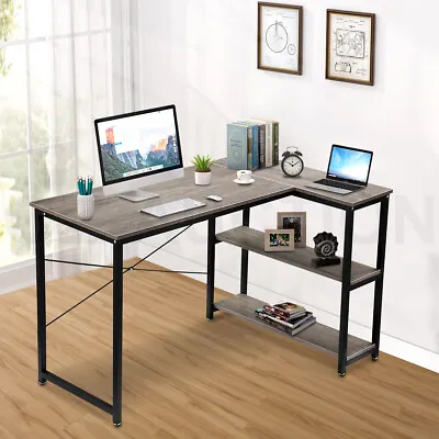 Computer Desk L Shape Gaming Writing Study Corner Table Home Office Desk Oak • $119.95