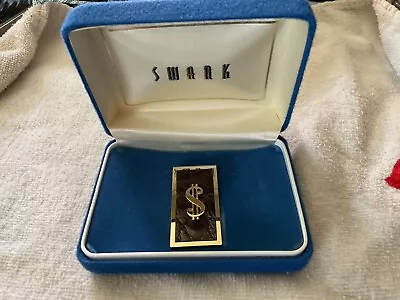 Vintage Swank Dollar Sign Money Clip Leather Insert Men Wallet ID • $15