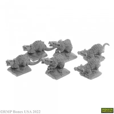 Reaper Bones USA Dungeon Dwellers 07031 Giant Tomb Rats (6) RPM6 • $4.75