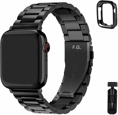 $11.39 • Buy For Apple Watch Metal Strap Band + Case Series 8 7 6 5 4 3 2 SE 38/41/42/44/45mm