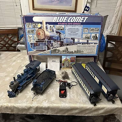 Blue Comet Atlantic City Express Bachmann Electric Train Set G Scale AS IS 🚨⭐️ • $150