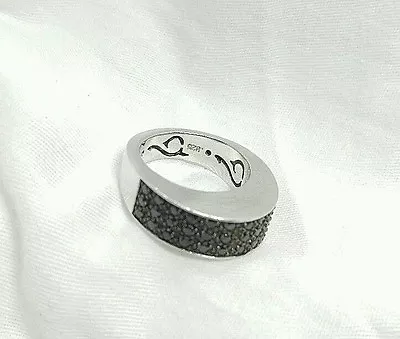 GUESS COLLECTION - MICRO PAVE Black CZ - Ring 7.75 Sterling Silver 925 • $50