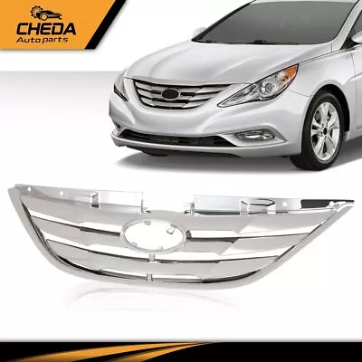 Fit For 2011 2012 2013 Hyundai Sonata Front Bumper Upper Grille Assembly Chrome • $32.01