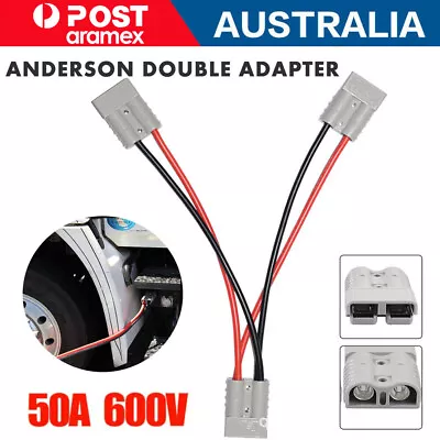 50 Amp Genuine Anderson Plug Connector Double Y Adapter 6mm Automotive Cable • $9.33