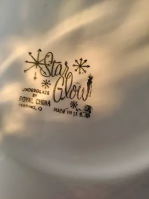 VINTAGE Royal China Star Glow Atomic Cake Plate/Serving Platter Retro • $13.99