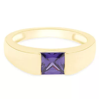 Mens Engagement Band Ring Simulated Alexandrite Sapphire 925 Sterling Silver • $63.47