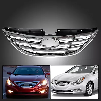 Fit Hyundai Sonata 2011 2012 2013 Front Bumper Upper Grille Chrome • $28.69