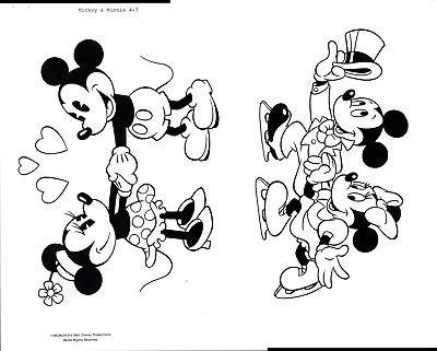 Mickey Mouse Minnie Mouse Disney Licensing Art Sheets 7 Pgs 1980s RARE • $14.99