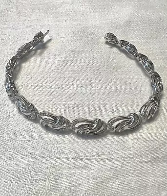 Diamond Swirl Tennis Bracelet 3.15 Ct. T.w Box Clasp • $395