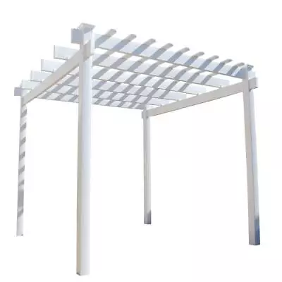 Dura-Trel Pergola 106  X 106  X 96  Semi-Permanent Weather-Resistant Vinyl White • $752.90