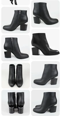 $150 • Buy Alexander Wang Gabi Booties (39)  Shearling Inner. Black/Silver RRP AUD $1200