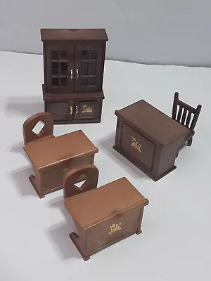 Vintage 1986 Calico Critters - MAPLE TOWN Lot Desks Charis Bookcase - Bandai • $26