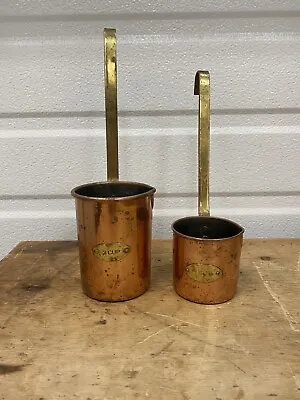 Vintage Copper Measuring Cups With Hook  • $24