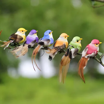 1Pc Mini Fake Birds Artificial Foam Feathers Mini Birds Home Party Wedding _-_ • $6.33