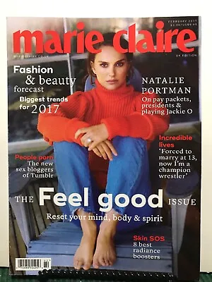 Marie Claire UK Feel Good Issue Natalie Portman February 2017 FREE SHIPPING JB • $19.97