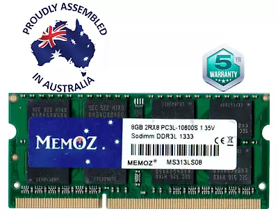 8GB DDR3L Notebook RAM PC3L 10600 Laptop Memory Sodimm Memoz 5 Years Warranty • $24