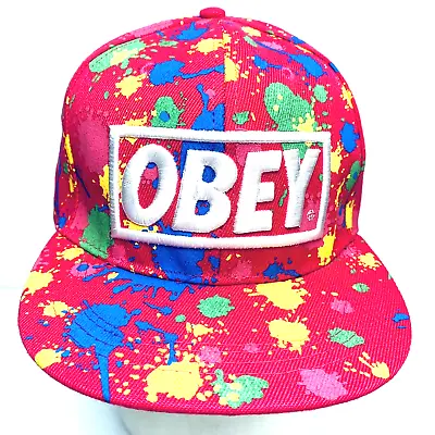 Obey  Hat Cap Pink Embroidered Logo - Adjustable Snapback OSFM • $19.99