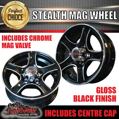 13X5 Stealth Alloy Mag Wheel Rim Suits Ford Caravan Boat Jetski Trailer 5/114.3 • $128