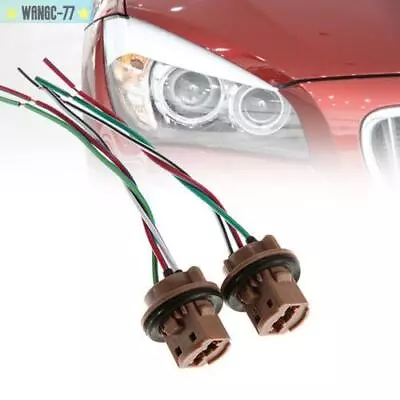 2Pcs T20 7443 Bulb Socket Brake Turn Signal Light Wiring Harness Led Tail Plugs • $11.12