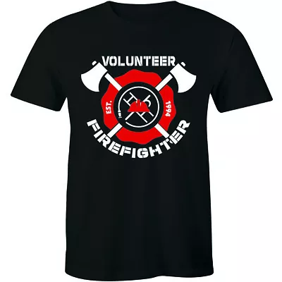 Firefighter Volunteer Fire Rescue Thin Red Line Department Tshirt Mens Shirt Tee • $14.99