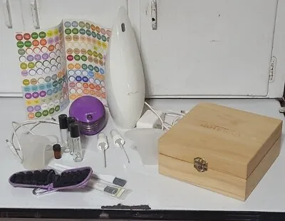 Lot Of Doterra Diffusers Wooden Box Set Oil Labels And Lots More • $85