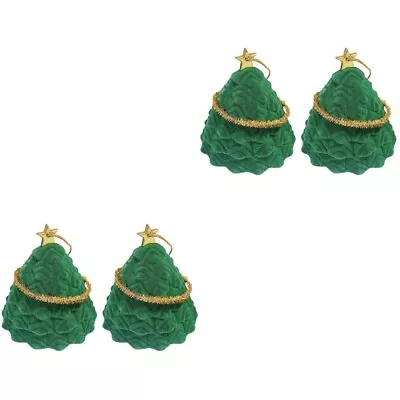  4 PCS Christmas Tree Ring Box Mini Jewelry Earrings Storage Cases Packing • £15.69