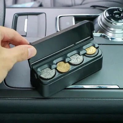 1pc Portable Coins Case Storage Box Holder Truck Car Interior Accessories Black • $8.25