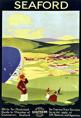 Art Ad Seaford Southern Railway Train Rail Travel  Poster Print • £8.99