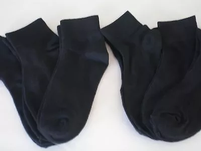 Lady's Or Boy's Thin Solid Black1/4 Socksstretchy9-11casual6pairs • $5.99