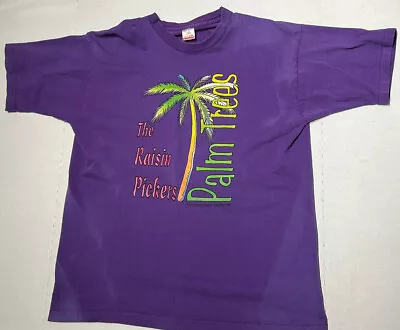 Vintage Fruit Of The Loom Band Tee The Raisin Pickers Palm Trees Size Xl 1994 • $10.20