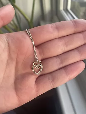 9ct Rose Gold Diamond Heart Necklace • £50