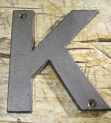 Cast Iron Industrial LETTER K Sign Rustic Brown 5  Tall Alphabet  • $7.99