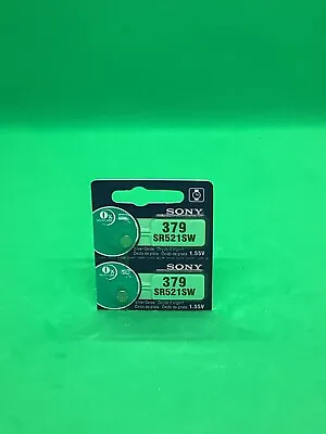 2 X Genuine Sony SR521SW 1.55V 379 Silver Oxide Watch Battery 1.5v Long Exp • £2.69