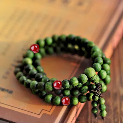 Sandalwood Buddhist Meditation Prayer Bead Mala Bracelet Necklace 108*8mm 1PC • $6.99