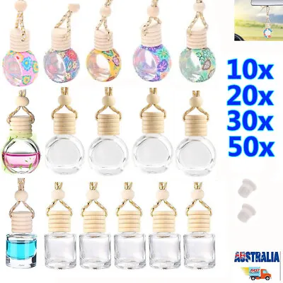 Bulk Car Hanging Diffuser Air Freshener Empty Perfume Mini Glass Bottle Ornament • $11.89