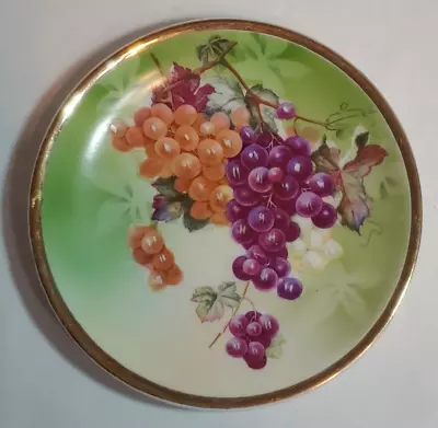 Antique C.T. Altwasser Grape Motif Gold Rim Plate Handpainted Porcelain Germany • $9.99