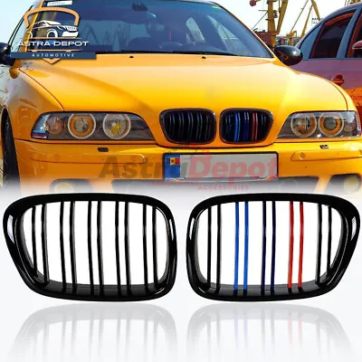 M-Color Gloss Black Dual Slat Kidney Grille Grill For 1997-2003 BMW E39 M5 540i • $38.99