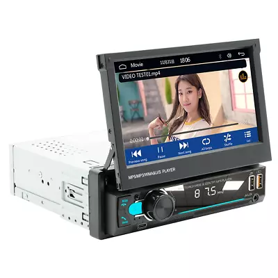 Car MP5 Video Player Single Din Stereo Radio 7inch Retractable Screen Bluetooth • $107