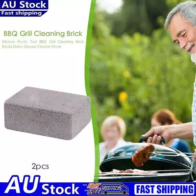 2x BBQ Grill Cleaning Brick Block Barbecue Racks Stains Grease Cleaner • $10.31