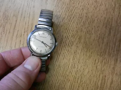 Vintage 1960's ? Caravelle Waterproof Wind Up Watch Running Used 32MM • $28.99