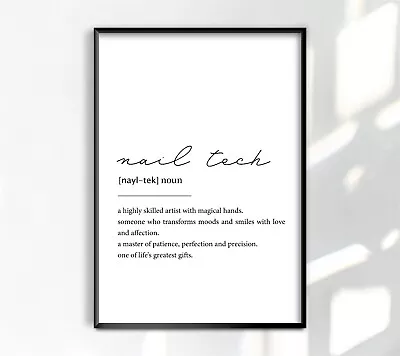 Nail Tech Definition Salon Beauty Room Poster Décor Print Wall Art A4 A3 • £8.50