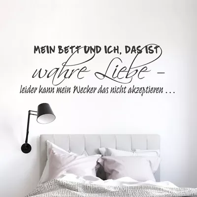  Wall Tattoo Saying  My Bed And I...  Wall Sticker Wall Decoration Wall Sticker • £18.48