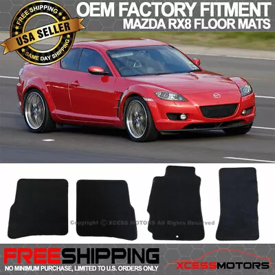 Fits 04-12 Mazda RX8 4Dr OE Factory Fitment Floor Mats Carpet Black Nylon 4PCS • $47.99