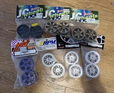 7 Pairs Of 1/10th Touring Rally Car Wheels 12mm Hex White Tamiya Kyosho Etc • £25