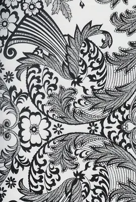 Oilcloth Fabric Paradise Lace Black Pattern Sold In Yard Or Bolt • $14.99