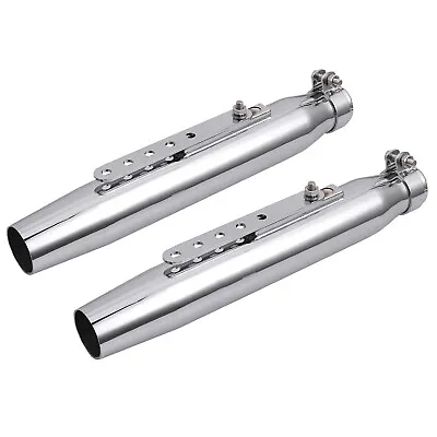 2*Universal Motorcycle Exhaust Muffler Pipe Tail Silencers For Harley Cafe Racer • $98.95