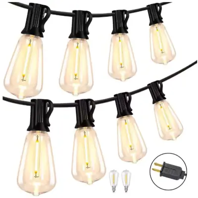 Outdoor Led String Lights 50FT With 25pcs Bulbs E26 50ft 2700K Warm White • $28.99