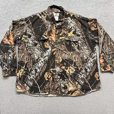 Mossy Oak Shirt Mens 3XL Break Up Camo Long Sleeve Outdoor Hunting Button Up • $19.88