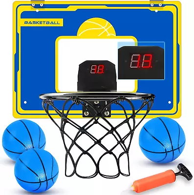 Indoor Basketball Hoop For Kids Over The Door Mini Basketball Hoop With 3 Ball • $32.80