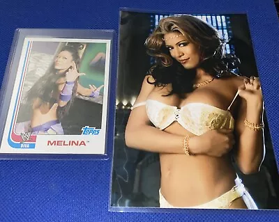 Melina 2007 WWE Topps Heritage III Diva Card & Sexy Photo Lot • $7.64
